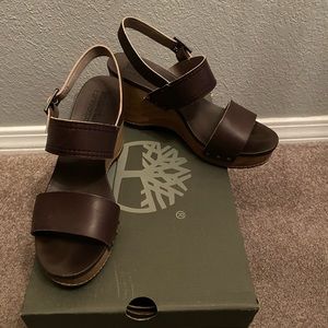 Dark Brown Wedge Sandals